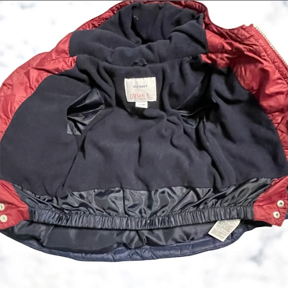 Old Navy Navy Blue and Red  Fleece Puffer Jacket
